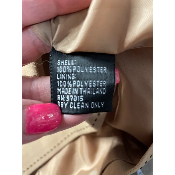 Vintage 90s Larry Levine Tan Three Button Suit Jacket Blazer Sz 6 - Picture 6 of 10